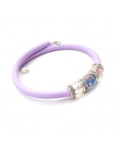 Bracelet armonia en caoutchouc et verre de Murano bijoux fantaisie