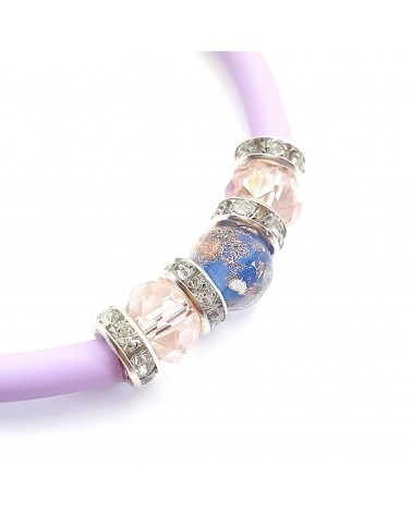 Bracelet armonia en caoutchouc et verre de Murano bijoux fantaisie
