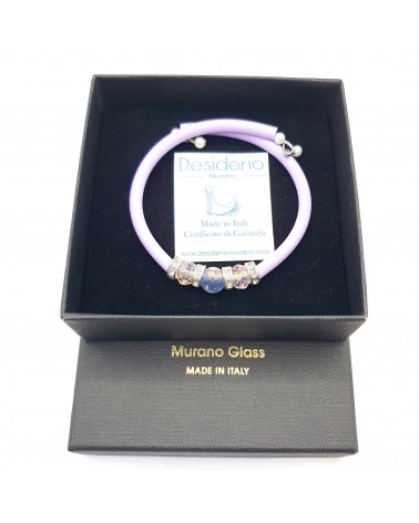 Bracelet armonia en caoutchouc et verre de Murano bijoux fantaisie