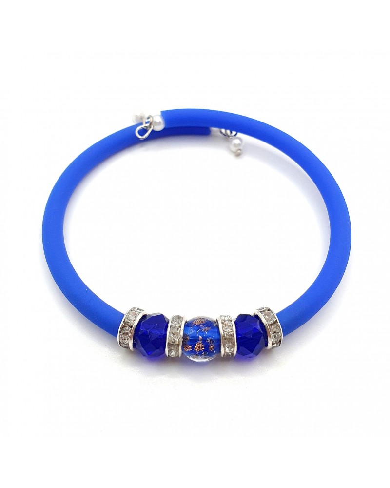 Bracelet armonia en caoutchouc et verre de Murano bijoux fantaisie