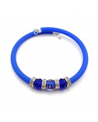 Bracelet armonia en caoutchouc et verre de Murano bijoux fantaisie