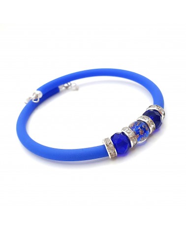 Bracelet armonia en caoutchouc et verre de Murano bijoux fantaisie