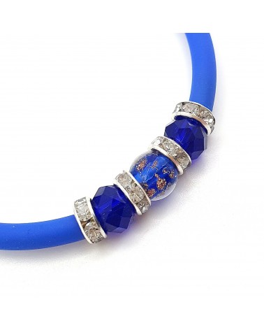 Bracelet armonia en caoutchouc et verre de Murano bijoux fantaisie