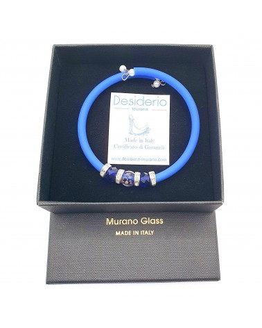 Bracelet armonia en caoutchouc et verre de Murano bijoux fantaisie