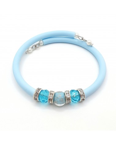 Bracelet armonia en caoutchouc et verre de Murano bijoux fantaisie