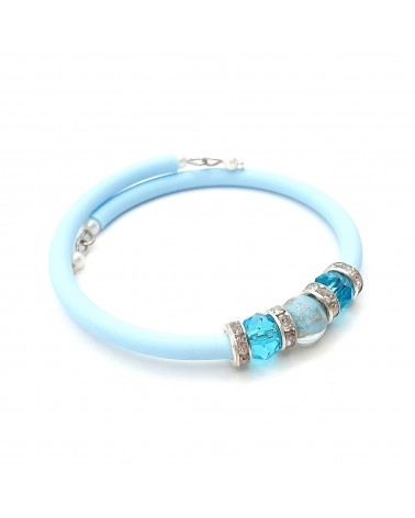 Bracelet armonia en caoutchouc et verre de Murano bijoux fantaisie