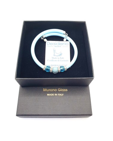 Bracelet armonia en caoutchouc et verre de Murano bijoux fantaisie