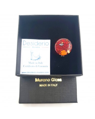 Bague ronde verre Murano bijoux fantaisies made in Italie