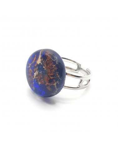 Bague ronde verre Murano bijoux fantaisies made in Italie