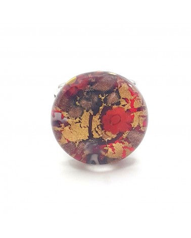 Bague ronde verre Murano bijoux fantaisies made in Italie