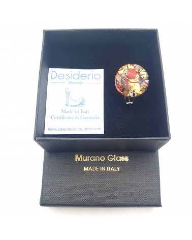 Bague ronde verre Murano bijoux fantaisies made in Italie