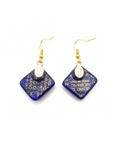 Grandes boucles d'oreilles carré en verre de Murano bijoux fantaisies fait à la main Bijoux Murano