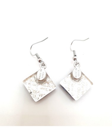 Grandes boucles d'oreilles carré en verre de Murano bijoux fantaisies fait à la main Bijoux Murano