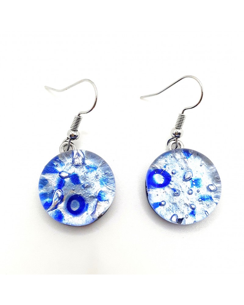 Grandes boucles d'oreilles ronde en verre de Murano bijoux fantaisies fait à la main Bijoux Murano Bijoux Murano