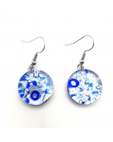 Grandes boucles d'oreilles ronde en verre de Murano bijoux fantaisies fait à la main Bijoux Murano Bijoux Murano
