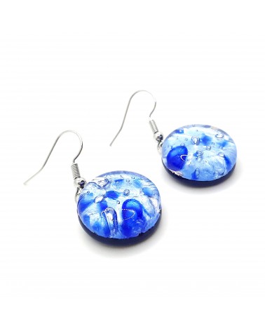 Grandes boucles d'oreilles ronde en verre de Murano bijoux fantaisies fait à la main Bijoux Murano Bijoux Murano