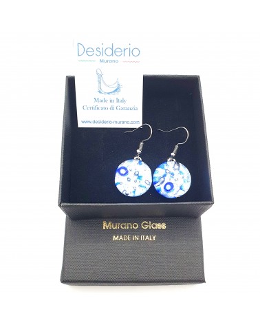 Grandes boucles d'oreilles ronde en verre de Murano bijoux fantaisies fait à la main Bijoux Murano Bijoux Murano