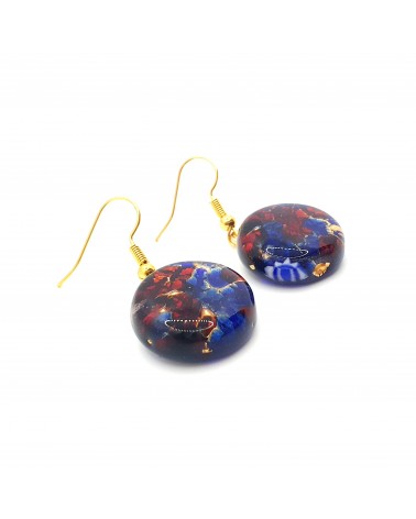 Grandes boucles d'oreilles ronde en verre de Murano bijoux fantaisies fait à la main Bijoux Murano Bijoux Murano
