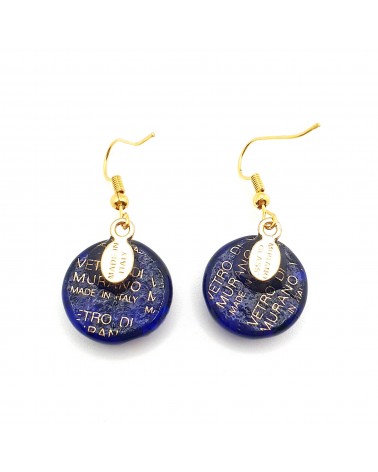 Grandes boucles d'oreilles ronde en verre de Murano bijoux fantaisies fait à la main Bijoux Murano Bijoux Murano