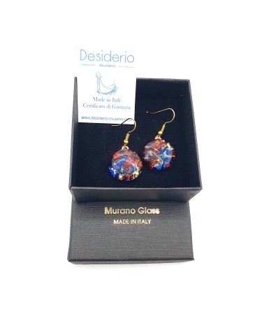 Grandes boucles d'oreilles ronde en verre de Murano bijoux fantaisies fait à la main Bijoux Murano Bijoux Murano