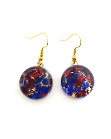 Grandes boucles d'oreilles ronde en verre de Murano bijoux fantaisies fait à la main Bijoux Murano Bijoux Murano
