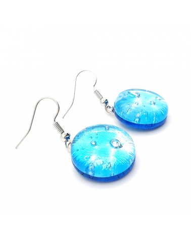 Grandes boucles d'oreilles ronde en verre de Murano bijoux fantaisies fait à la main Bijoux Murano Bijoux Murano