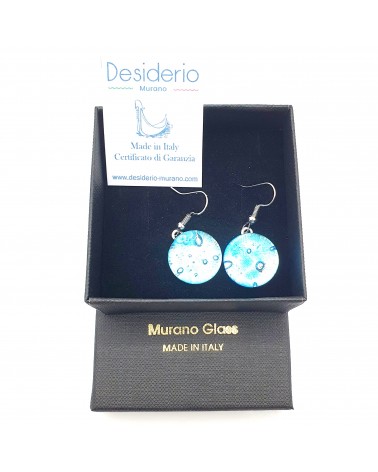 Grandes boucles d'oreilles ronde en verre de Murano bijoux fantaisies fait à la main Bijoux Murano Bijoux Murano