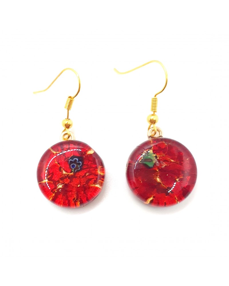 Grandes boucles d'oreilles ronde en verre de Murano bijoux fantaisies fait à la main Bijoux Murano Bijoux Murano