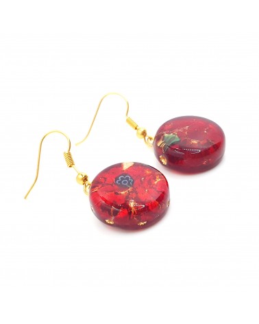 Grandes boucles d'oreilles ronde en verre de Murano bijoux fantaisies fait à la main Bijoux Murano Bijoux Murano