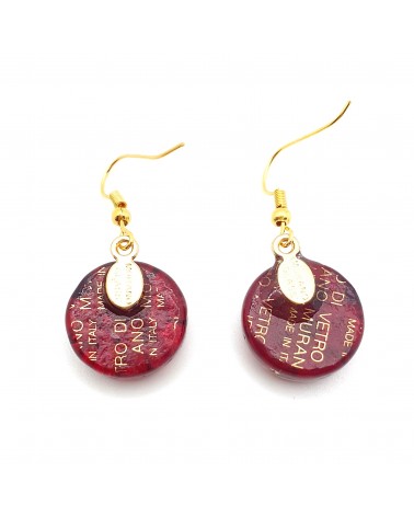 Grandes boucles d'oreilles ronde en verre de Murano bijoux fantaisies fait à la main Bijoux Murano Bijoux Murano