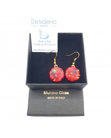 Grandes boucles d'oreilles ronde en verre de Murano bijoux fantaisies fait à la main Bijoux Murano Bijoux Murano