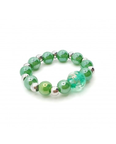 Bague élastique perle en verre de Murano made in Italy