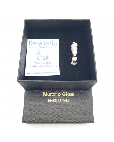 Bague élastique perle en verre de Murano made in Italy