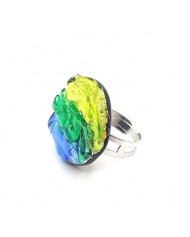Bague ronde en verre de Murano collection vague made in Italy