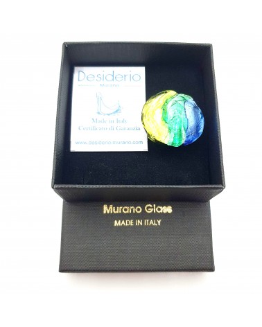 Bague ronde en verre de Murano collection vague made in Italy