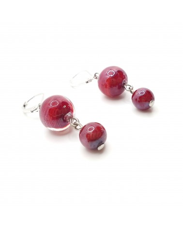 Boucles d'oreilles perle bijoux fantaisie verre de Murano