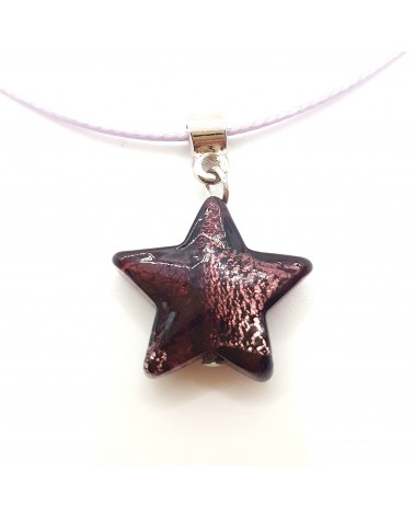 Pendentif étoile en verre de Murano bleu bijoux fantaisies verre de Murano