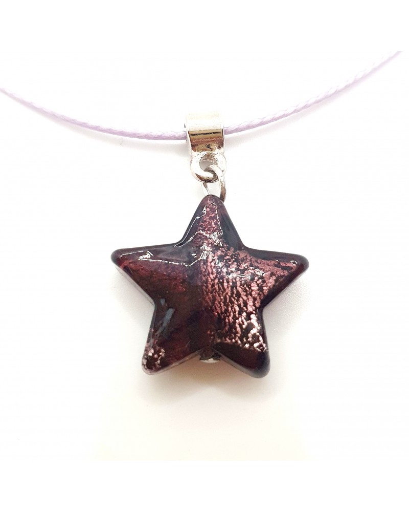 Pendentif étoile en verre de Murano bleu bijoux fantaisies verre de Murano