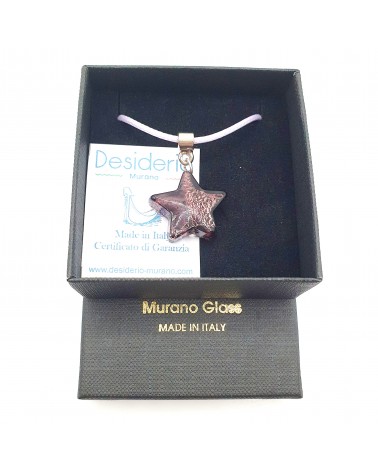 Pendentif étoile en verre de Murano bleu bijoux fantaisies verre de Murano