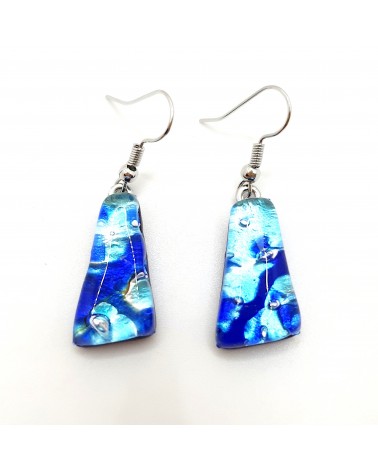 Boucles d'oreilles trapèze en verre de Murano made in Italy bijoux