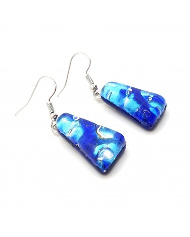 Boucles d'oreilles trapèze en verre de Murano made in Italy bijoux