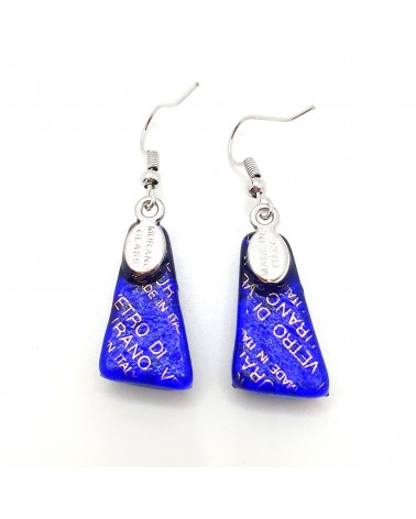Boucles d'oreilles trapèze en verre de Murano made in Italy bijoux