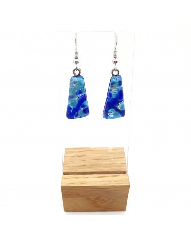 Boucles d'oreilles trapèze en verre de Murano made in Italy bijoux
