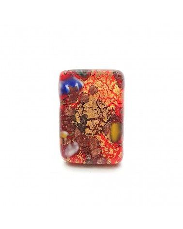Grande bague rectangle en verre de Murano et murrine bijoux fantaisies artisans italiens
