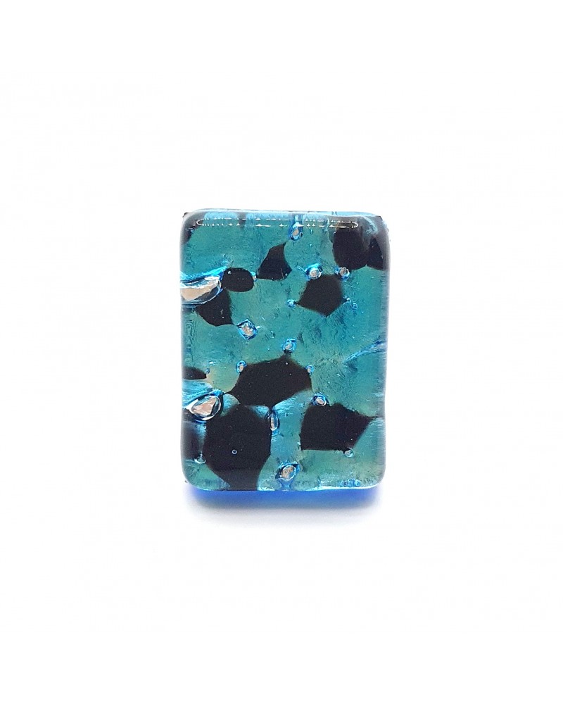 Grande bague rectangle en verre de Murano et murrine bijoux fantaisies artisans italiens