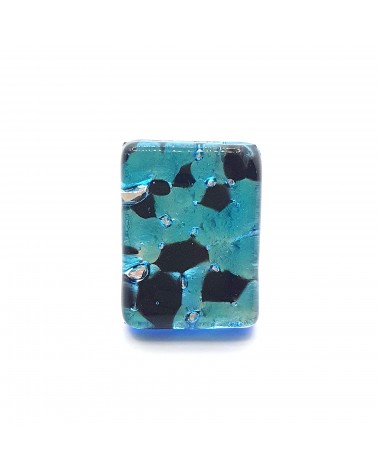 Grande bague rectangle en verre de Murano et murrine bijoux fantaisies artisans italiens