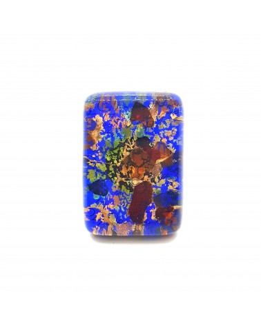 Grande bague rectangle en verre de Murano et murrine bijoux fantaisies artisans italiens