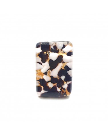Grande bague rectangle en verre de Murano et murrine bijoux fantaisies artisans italiens