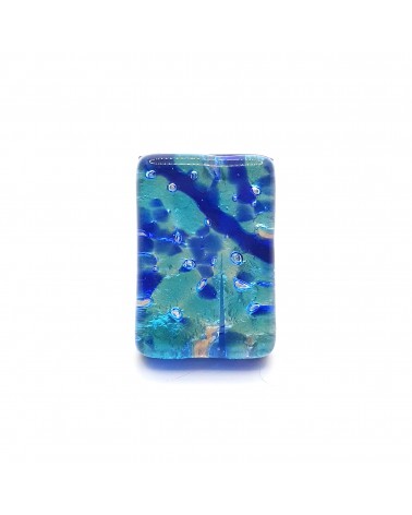 Grande bague rectangle en verre de Murano et murrine bijoux fantaisies artisans italiens