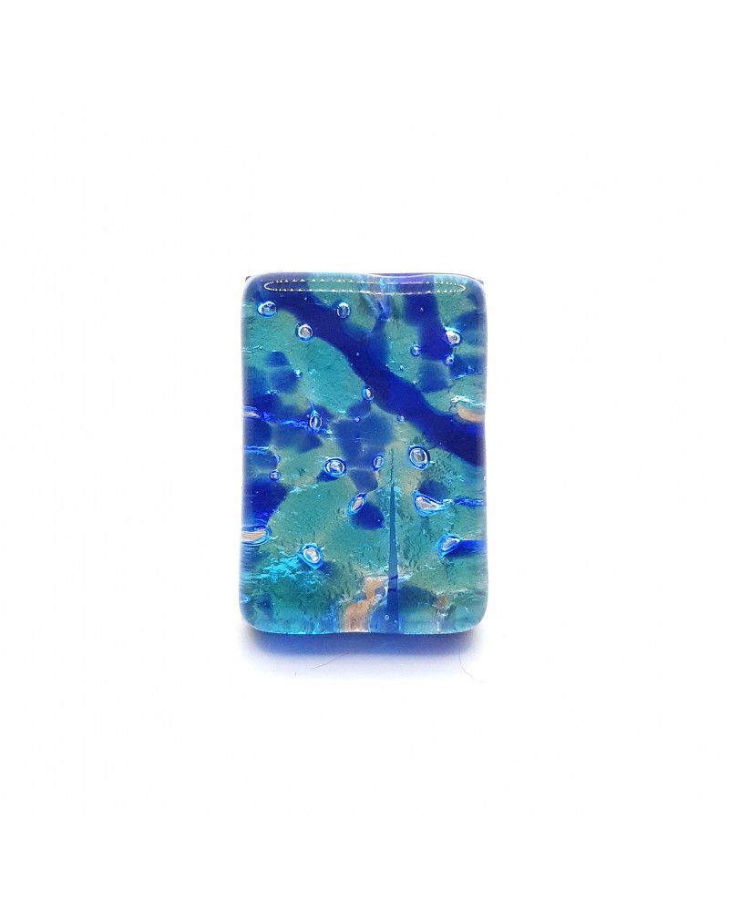 Grande bague rectangle en verre de Murano et murrine bijoux fantaisies artisans italiens
